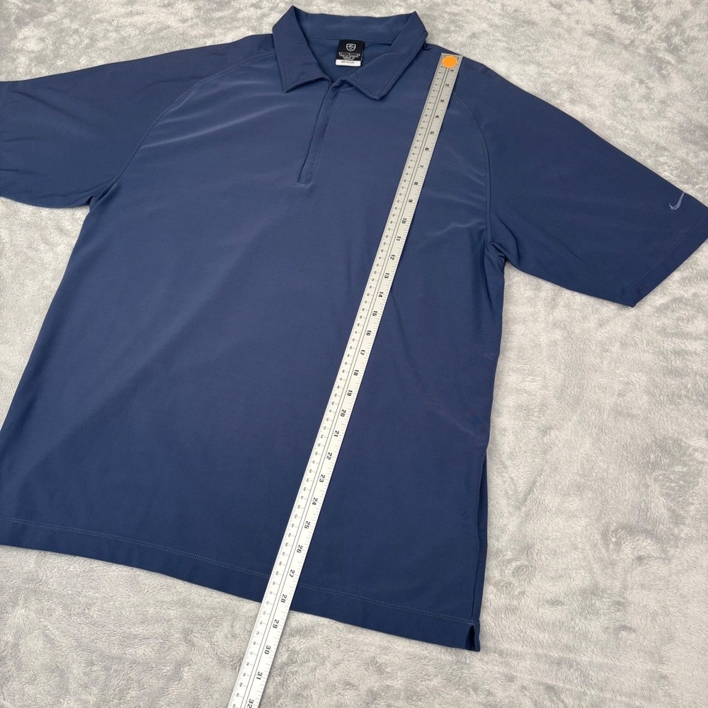 Nike Golf Golf Polo Dri-FIT UV Blue 1/4 Zip Short Sleeve Shirt Men's Large - Picture 9 of 12